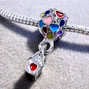 Rainbow Birthday Balloon Dangle Charm fits PANDORA